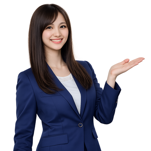 案内する女性